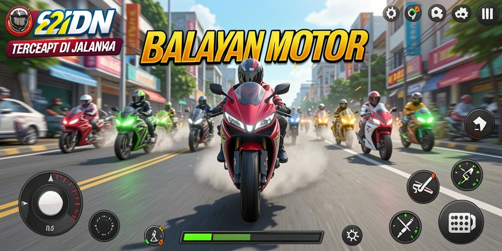 Gameplay seru balapan motor yang menantang.
