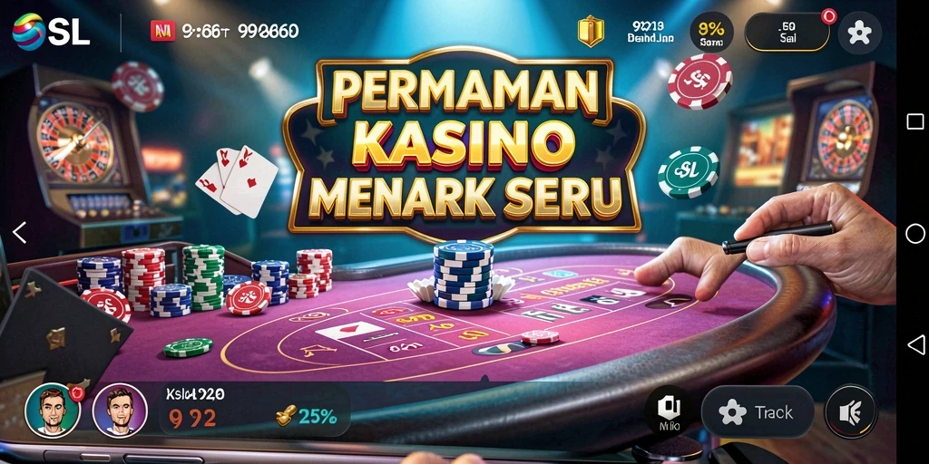 Screenshot gameplay <strong>9SL</strong> menampilkan tampilan kasino yang mengesankan dan interaksi pemain.