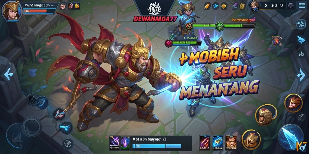 Screenshot gameplay DEWANAGA77 yang menampilkan aksi seru dalam pertarungan MOBA.
