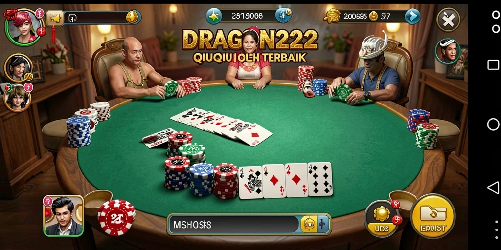 Tangkapan layar gameplay menampilkan serunya permainan QiuQiu.
