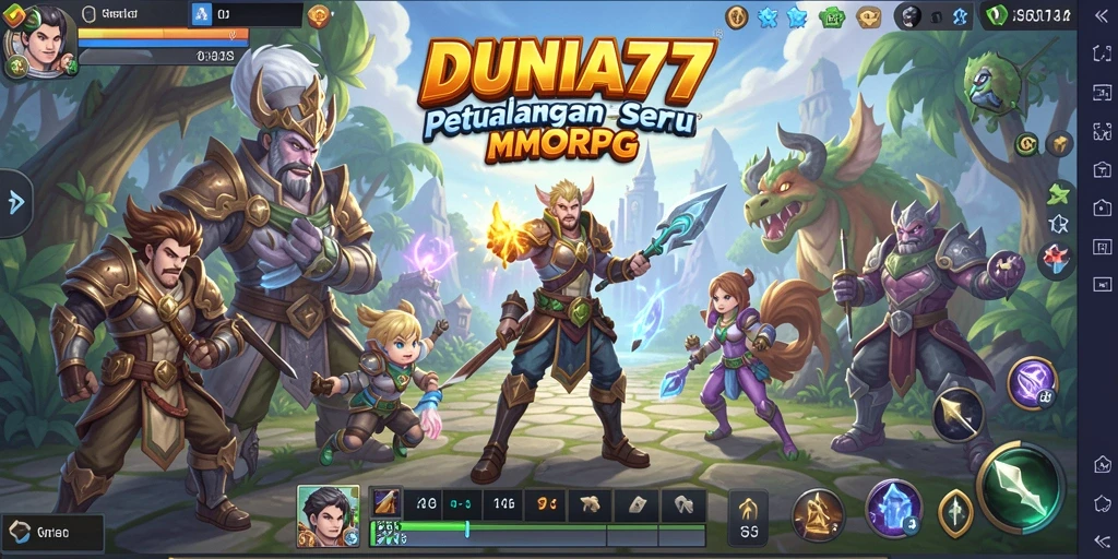 Screenshot DUNIA77 menampilkan aksi pertarungan dinamis dalam MMORPG.