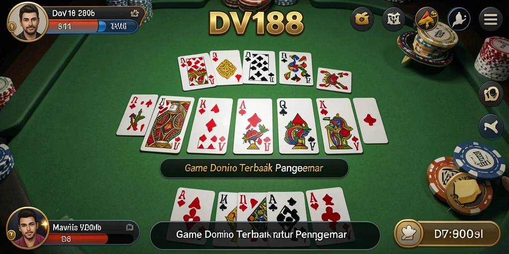 Gameplay seru dalam DV188 dengan teman-teman di meja Domino.