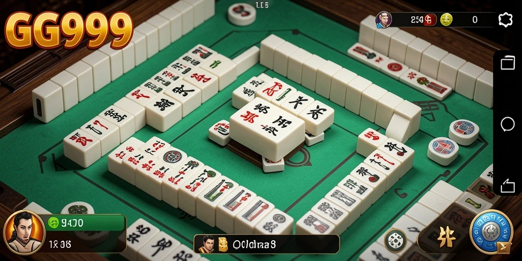 Screenshot permainan GG999 yang menampilkan gameplay Mahjong menarik.