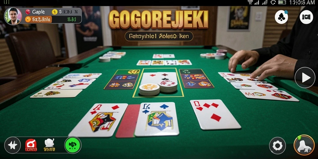 Screenshot gameplay GOGOREJEKI menunjukkan keseruan bermain Gaple.