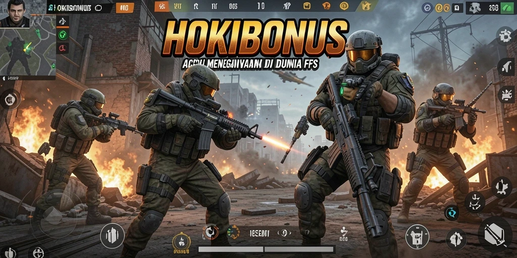 Gameplay HOKIBONUS dengan aksi tembak-menembak yang intens.