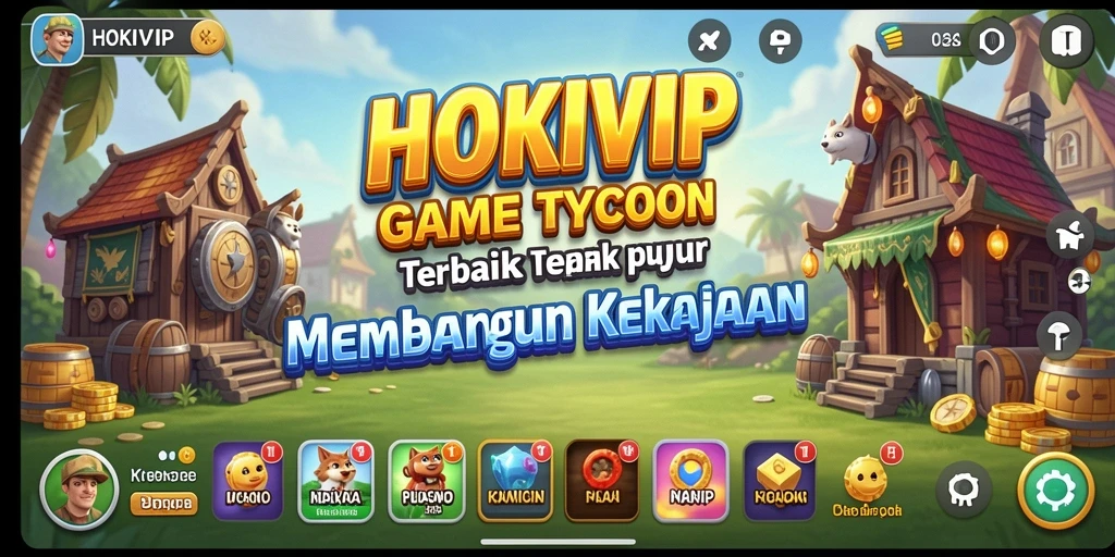 Tangkapan layar gameplay HOKIVIP yang menunjukkan keseruan membangun bisnis Tycoon.