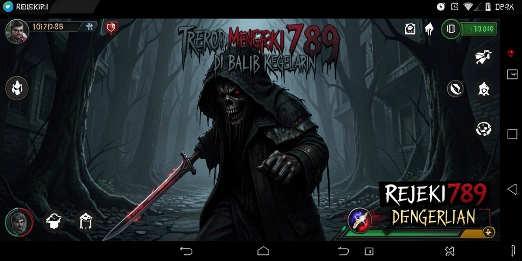 Tampilan gameplay REJEKI789 yang mencekam dan menegangkan dalam suasana Horror.