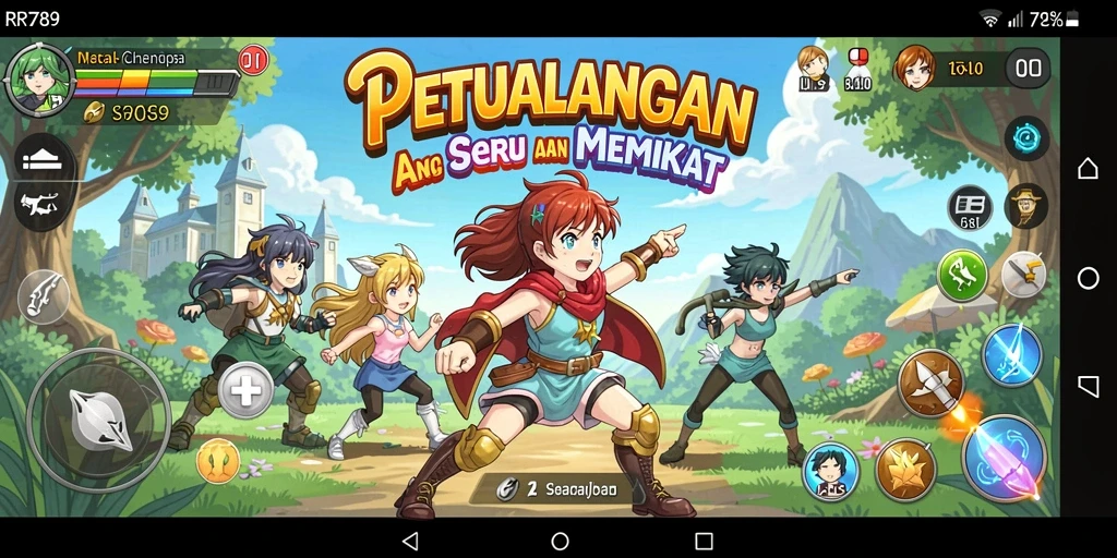Screenshot RR789 menunjukkan pertarungan yang seru dan karakter Anime yang menawan.