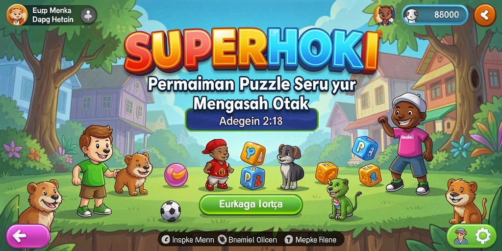 Screenshot menunjukkan gameplay menantang dalam SUPERHOKI.