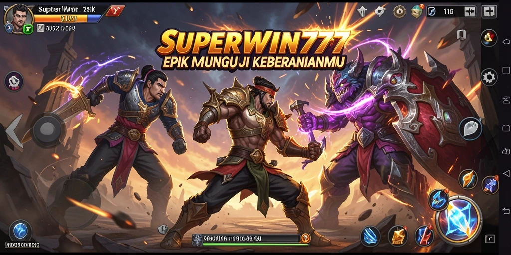 Tangkapan layar utama SUPERWIN777 menampilkan pertarungan yang mendebarkan.