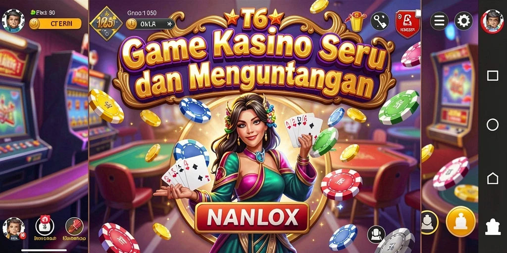 Screenshot gameplay T6 menampilkan berbagai permainan Kasino yang mendebarkan.